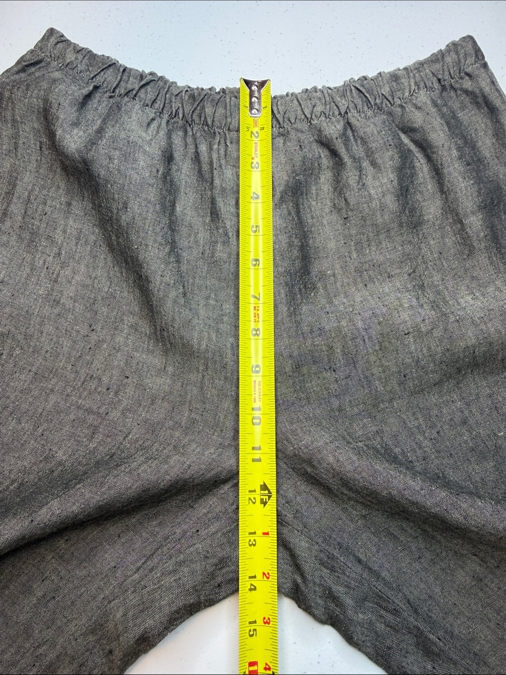 Eileen Fisher Irish Linen Pull-On Wide Leg Pants Gray MP - Picture 8 of 11